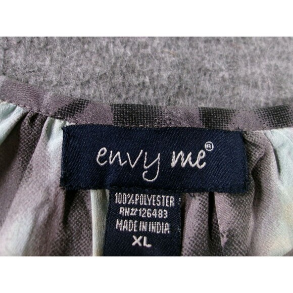 envy me Dress Womens XL One Shoulder Ruffle Elastic Waist Abstract Black Summer - Picture 7 of 9